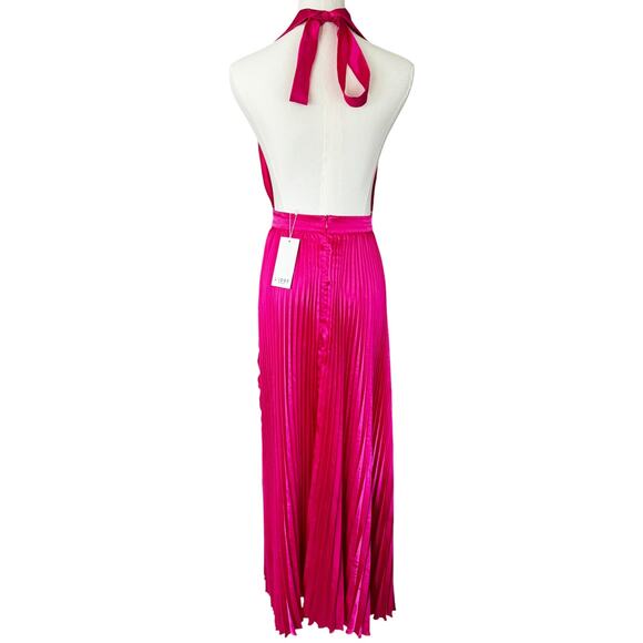 L'IDEE Renaissance Split Gown Maxi Dress Punch Pink NWT - Picture 4 of 15